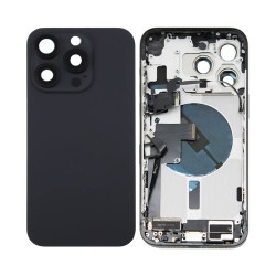 Tampa Traseira+Frame+Flex Apple iPhone 15 Pro Max com  Wireless Charge+Flashlight Flex Titânio Preto